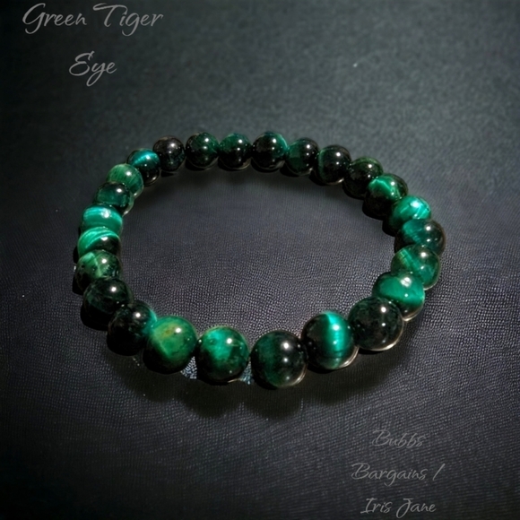 Green Tiger Eye Bracelet - 8mm Unisex - Picture 3 of 3